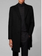 Men's black cashmere and wool long coat Retail price €450 Size 52