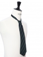 Dark green and navy blue silk tie