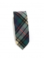 Cravate en laine motif écossais bleu, vert et jaune clair