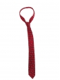 Cravate fine en laine rouge bordeaux imprimé jaune pâle