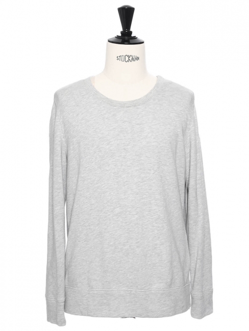 Light grey round neck men's cotton sweater Retail price €230 Size M