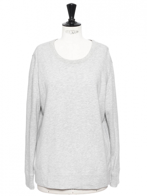 Sweatshirt en coton gris clair chiné Prix boutique 230€ Taille 38
