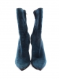 Pointy toe high stiletto heel teal blue suede leather boots Retail price €950 Size 39.5