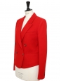 Rubis red wool double breasted jacket Retail price €1150 Size 38