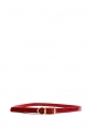 Red faux leather thin belt with gold buckle Retail price €140 Size 75