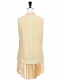 Mini robe sans manche en velours et soie plissée beige Prix boutique 1100€ Taille 34