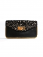 SALLY Sally Swarovski crystal-embellished black leather clutch bag with gold lock Retail price €2700
