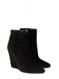 PRADA PRADA Black suede pointed toe wedge ankle boots Retail price €800 Size 40