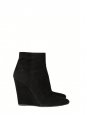 Black suede pointed toe wedge ankle boots Retail price €800 Size 38