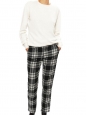 Black and white plaid print pure new wool pants Retail price €260 Size S