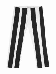 Pantalon jean en coton blanc rayé noir Px boutique 240€ Taille 34 