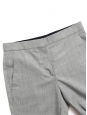 Pantalon slim fit à pli en laine fine gris chiné Px boutique $560 Taille 38