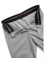 Pantalon slim fit à pli en laine fine gris chiné Px boutique $560 Taille 38