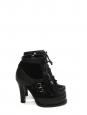 SALLY Black suede and grained leather heeled ankle boots NEW Retail price €1600 Size 37.5