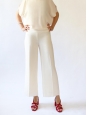Fluid wide leg cropped ivory white crepe pants Size 38 (M)