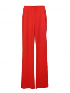 Seventies high waist and flared red stretch jersey pants Retail €160 Size 36
