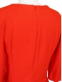 Rubis red crepe cinched and fitted long sleeves dress Retail price €950 Size 36