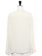 EVA ivory white silk crepe de chine long sleeve blouse Retail price €525 Size 34