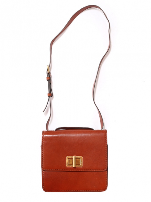 Tan brown leather cross body LOUISE bag Retail price €1450