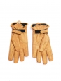 Camel yellow leather gloves Size 9