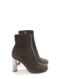BAM BAM grey suede leather ankle boots silver heel Retail price €730 Size 35.5