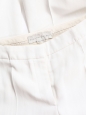 BEDFORD ivory white crepe flared pants Retail price $560 Size 38