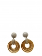 Boucles d'oreille clip anneaux et cercles en laiton doré et crystal argent Prix boutique $800