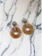 Gold and silver circles clip earrings