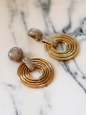Gold and silver circles clip earrings