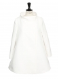 White silk sixties style long sleeves spring coat Retail price €1100 Size 36