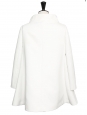 White silk sixties style long sleeves spring coat Retail price €1100 Size 36
