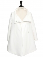 Veste manteau de printemps court en soie blanc écru Px boutique 1100€ Taille 36