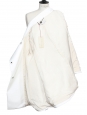 White silk sixties style long sleeves spring coat Retail price €1100 Size 36