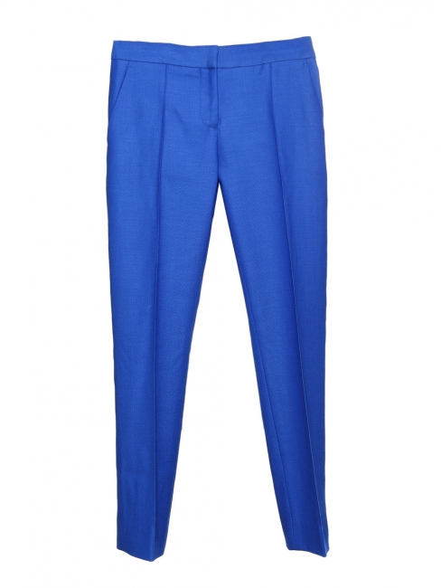Royal blue wool piqué slim fit pants Retail price $560 Size 34