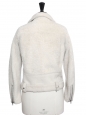 MERLYN Ivory white mock felted shearling jacket Retail price €1900 Size M/L