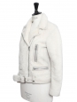 MERLYN Ivory white mock felted shearling jacket Retail price €1900 Size M/L