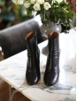 Marble effect heel black leather ankle boots Retail price €430 Size 40