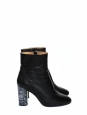Marble effect heel black leather ankle boots Retail price €430 Size 40