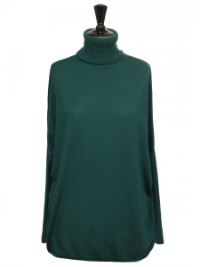 Dark emerald green wool turtleneck sweater Retail price €300 Size M