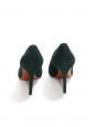 Dark green suede leather essential V neck pointy toe pumps Retail price $600 Size 36.5