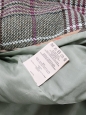 Manteau trench en laine imprimé carreaux vert, noir et prune Prix boutique 2500€ Taille 34 à 36