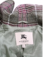 Manteau trench en laine imprimé carreaux vert, noir et prune Prix boutique 2500€ Taille 34 à 36