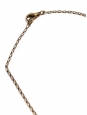 Collier en laiton doré fine chaîne et pendentif long anneaux et perle vert amande