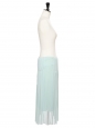 Mid-length low waist light blue pleated skirt Retail price €285 Size 38