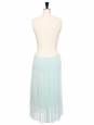 Mid-length low waist light blue pleated skirt Retail price €285 Size 38