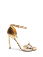 Gold and silver leather high heel ankle strap sandals NEW Retail price €790 Size 36.5