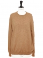 Camel beige cashmere round neck sweater Retail price €420 NEW Size L