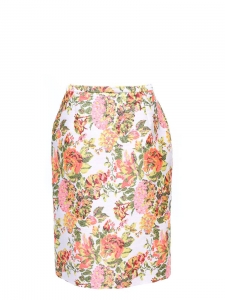 Multicolored neon floral jacquard pencil skirt Retail price €500 Size 36/38