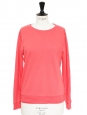 Pink cotton round neck jumper Retail price €110 Size 36