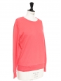 Pull sweat col rond en coton rose Px boutique 110€ Taille 36